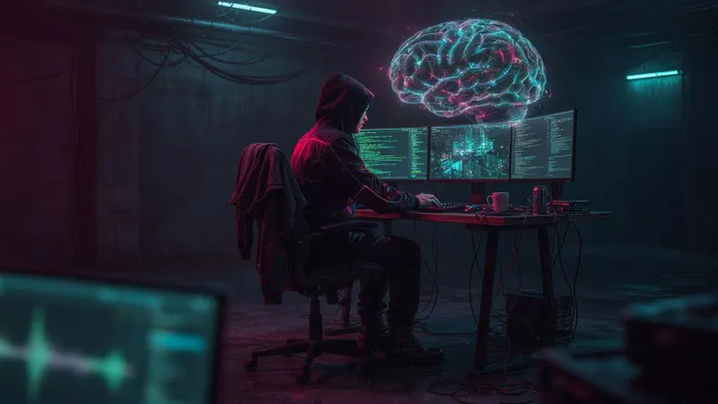 Neon Cyberpunk style example scene: Inside the mind of a hacker