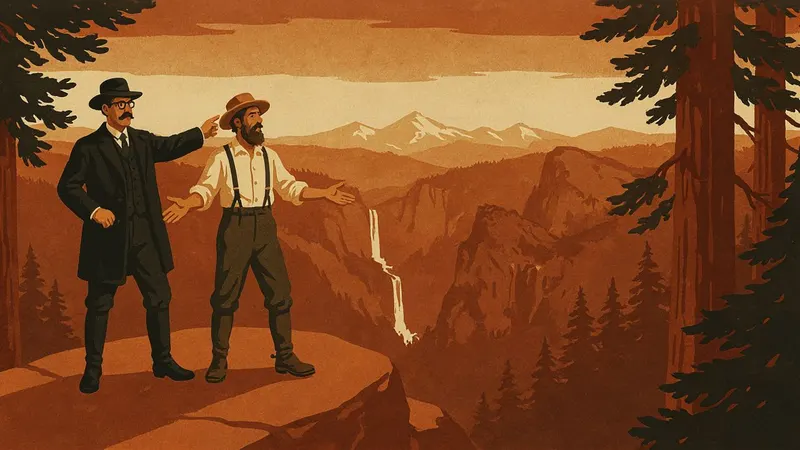 Retro Poster style example scene: The story of America's national parks