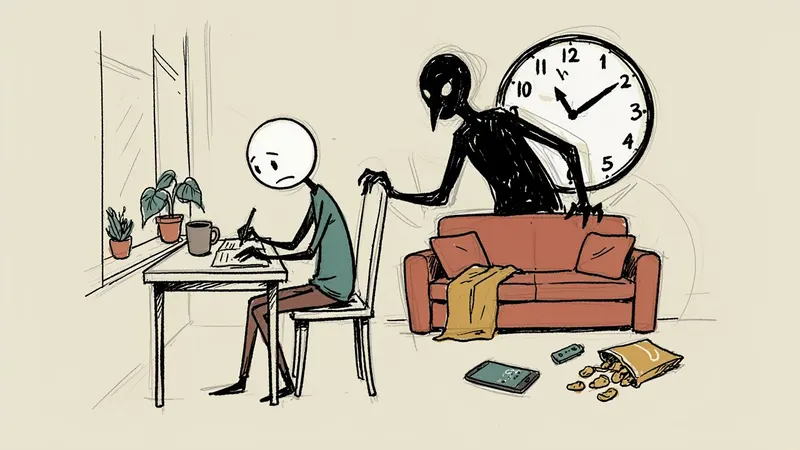 Stick Figures style example scene: Why procrastination is so hard to beat