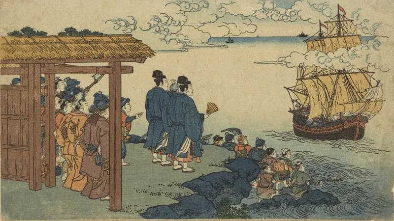 Ukiyo-e style example scene: Why Japan closed its borders for 200 years