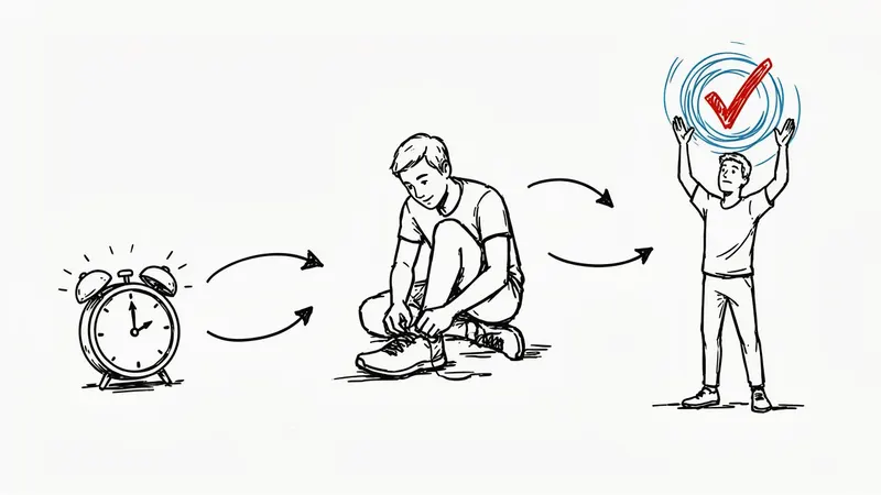 Whiteboard style example scene: The psychology of habits in 3 steps