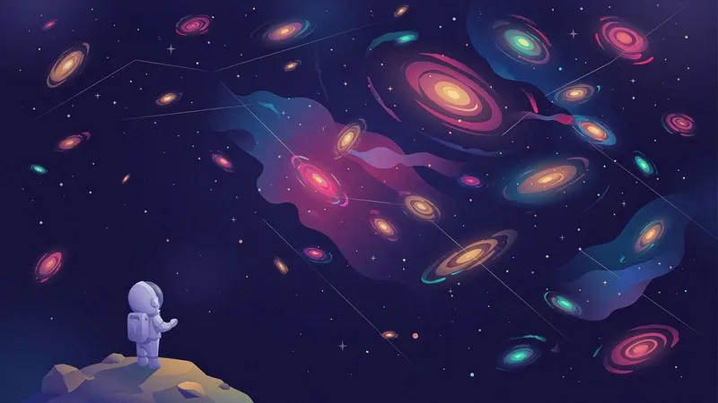 Flat Vector style example scene: Just how big is the universe?